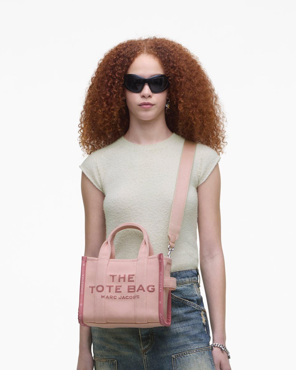 The Tote Bag Marc Jacobs The Jacquard Small Tote Bag Femme Rose | 628TNUMDL