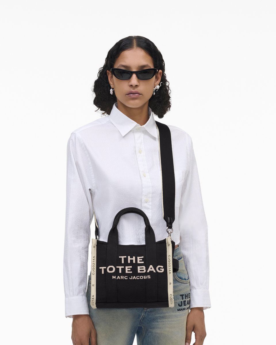 The Tote Bag Marc Jacobs The Jacquard Small Tote Bag Femme Noir | 934AEYRKX
