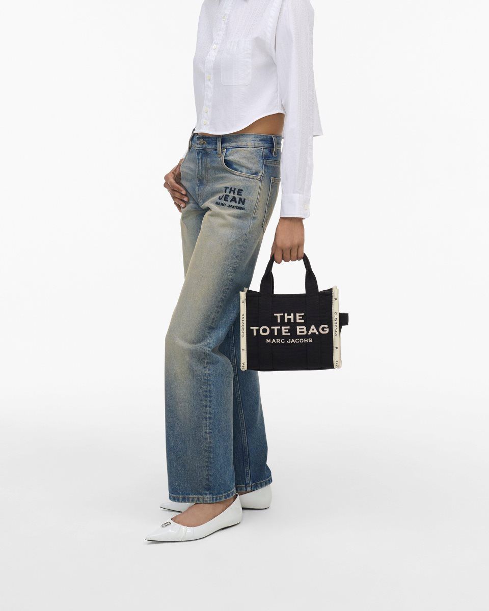 The Tote Bag Marc Jacobs The Jacquard Small Tote Bag Femme Noir | 934AEYRKX
