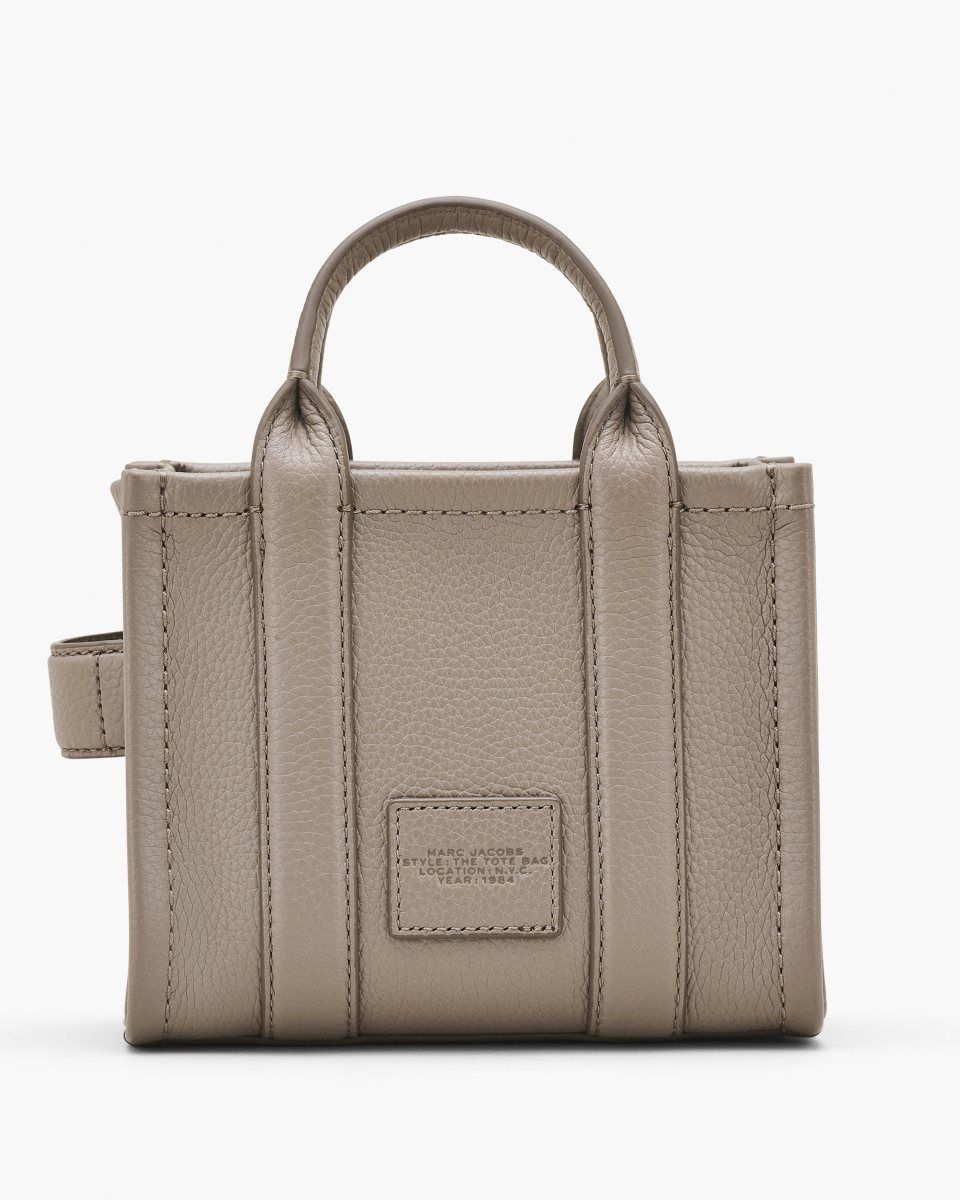 The Tote Bag Marc Jacobs The Leather Crossbody Tote Bag Femme Cement | 370VWEQKF