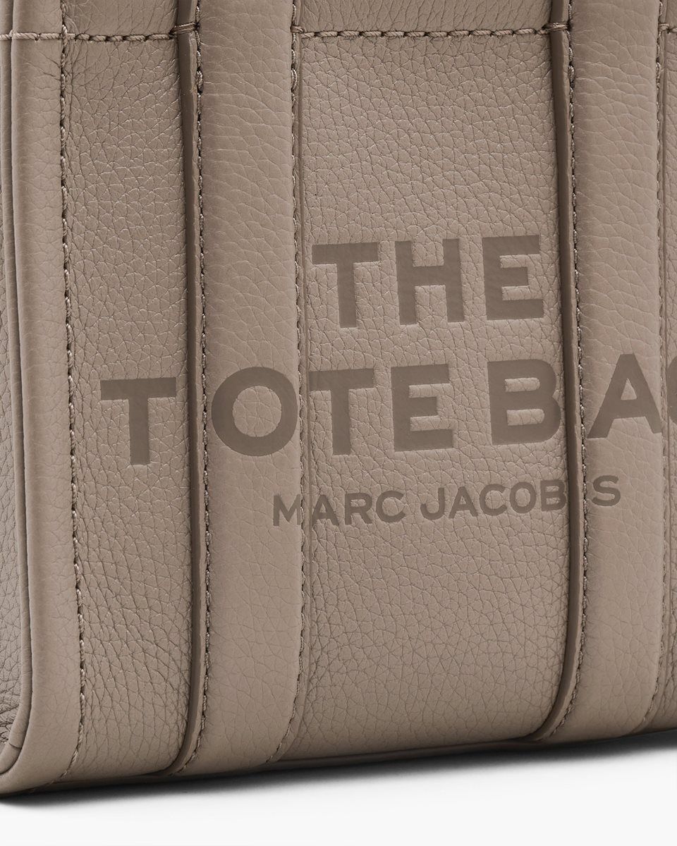 The Tote Bag Marc Jacobs The Leather Crossbody Tote Bag Femme Cement | 370VWEQKF