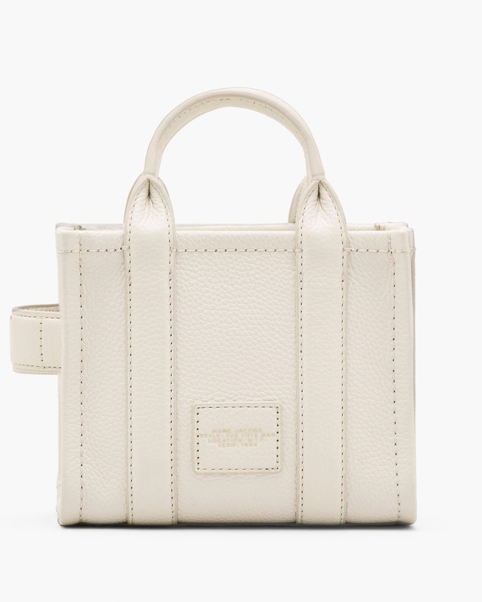 The Tote Bag Marc Jacobs The Leather Crossbody Tote Bag Femme Argent | 021QZHLXK