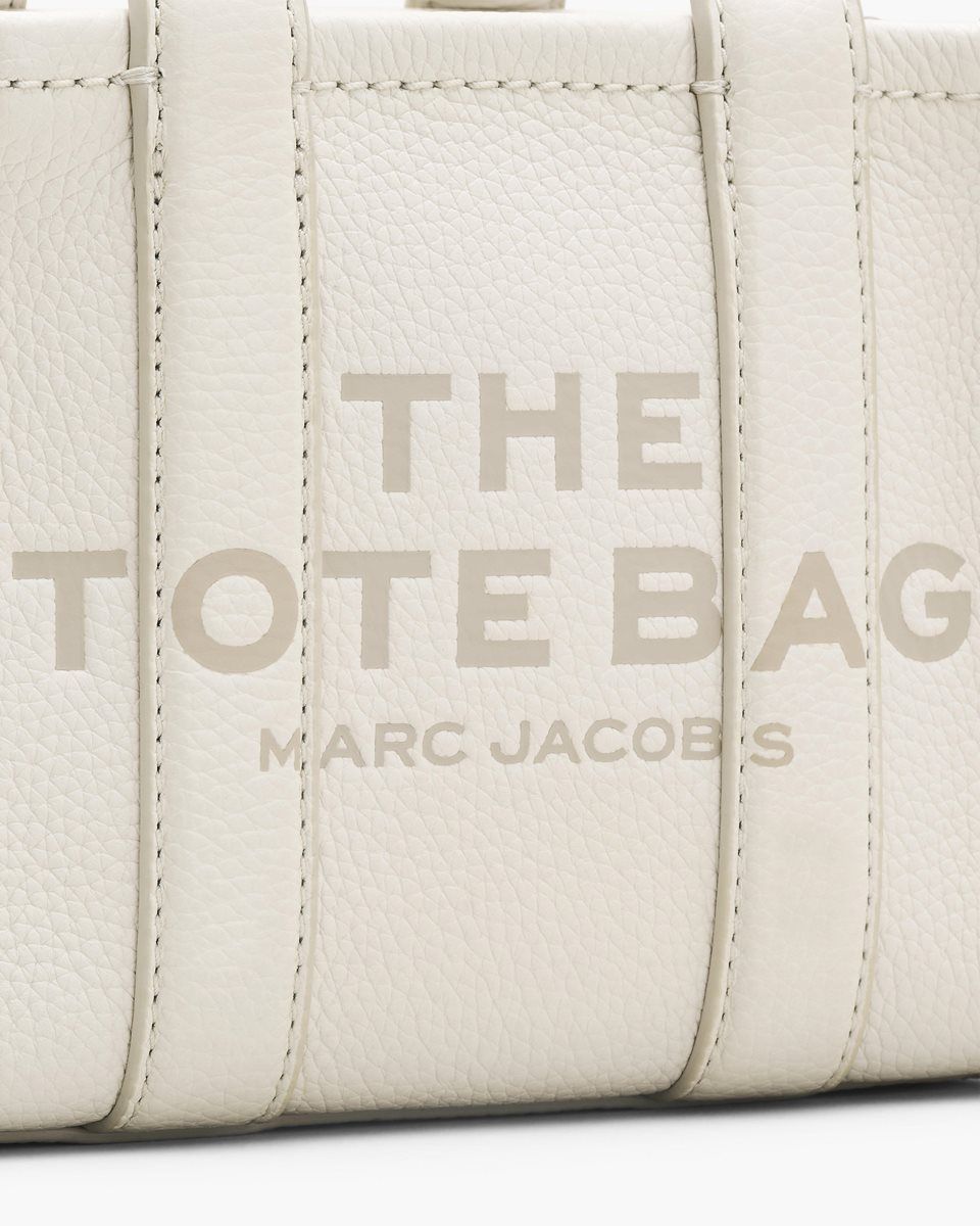 The Tote Bag Marc Jacobs The Leather Crossbody Tote Bag Femme Argent | 021QZHLXK