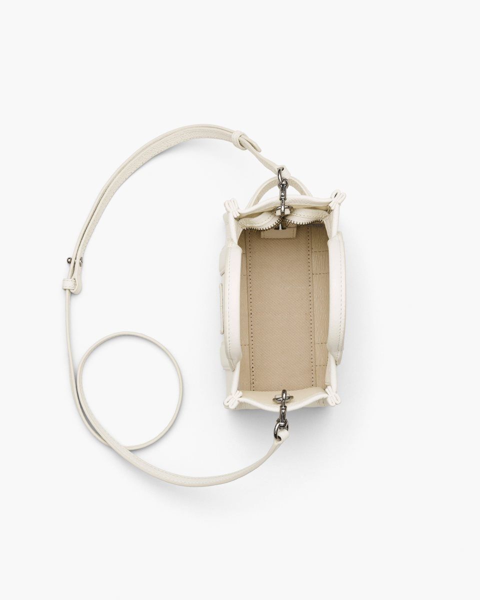 The Tote Bag Marc Jacobs The Leather Crossbody Tote Bag Femme Argent | 021QZHLXK