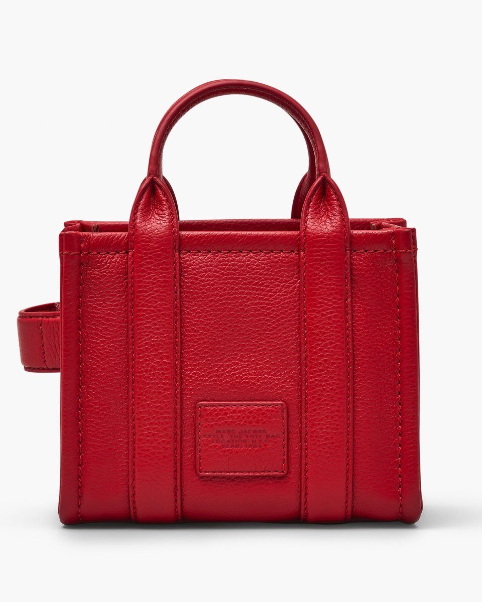 The Tote Bag Marc Jacobs The Leather Crossbody Tote Bag Femme Rouge | 126PELZHK