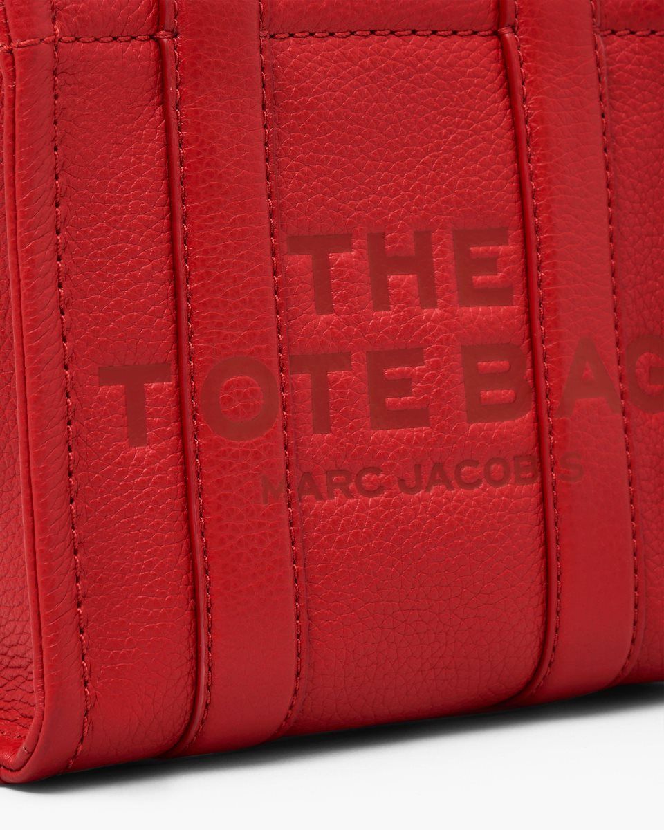 The Tote Bag Marc Jacobs The Leather Crossbody Tote Bag Femme Rouge | 126PELZHK
