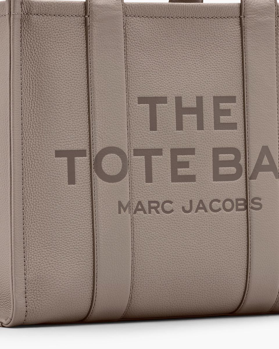 The Tote Bag Marc Jacobs The Leather Large Tote Bag Femme Cement | 301IQLXJV