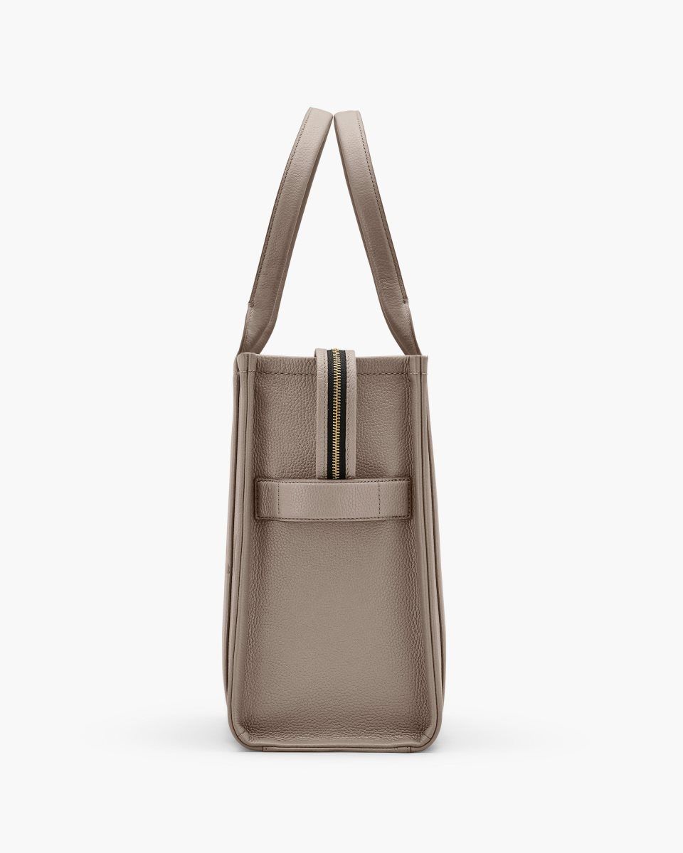 The Tote Bag Marc Jacobs The Leather Large Tote Bag Femme Cement | 301IQLXJV