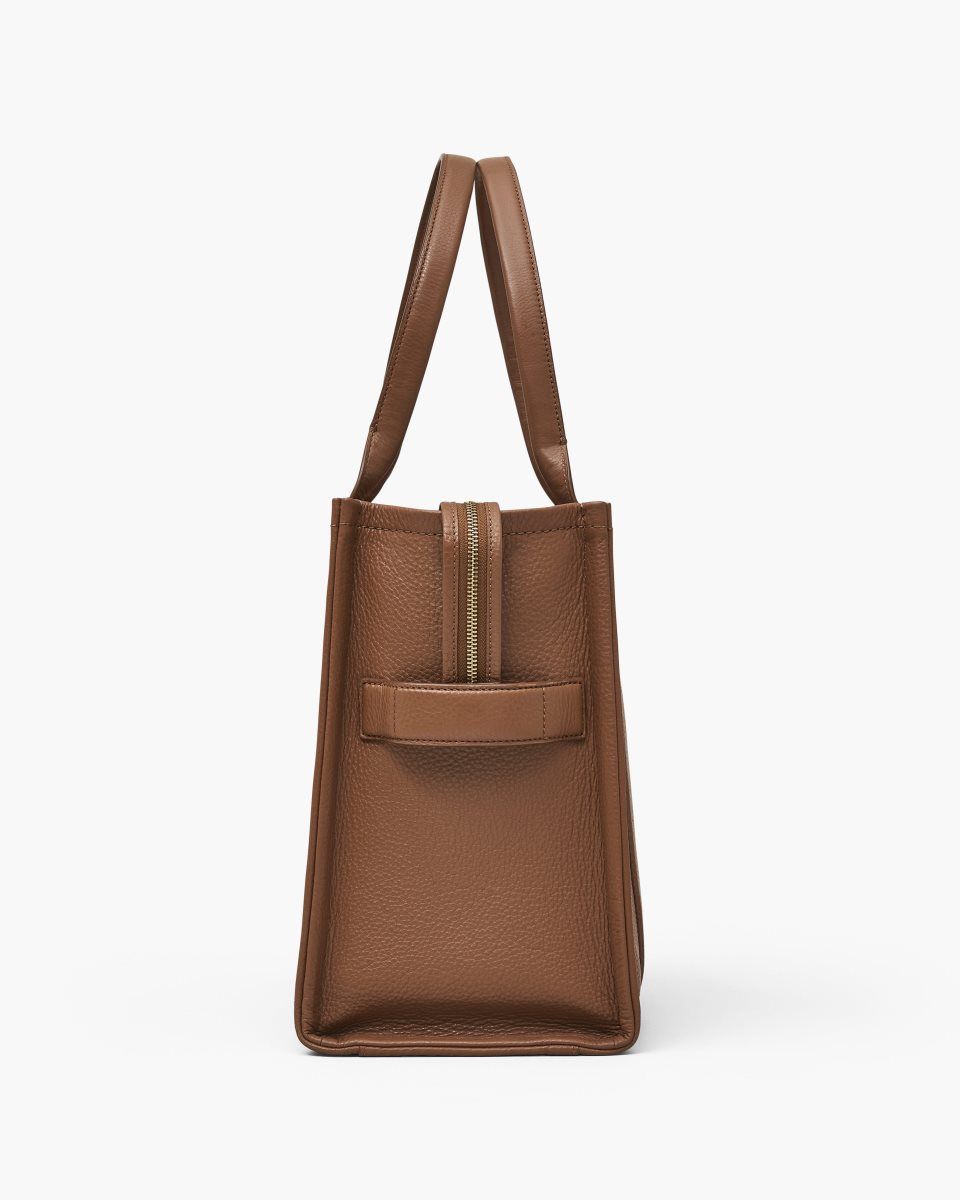 The Tote Bag Marc Jacobs The Leather Large Tote Bag Femme Argan Oil | 407YTDHKU