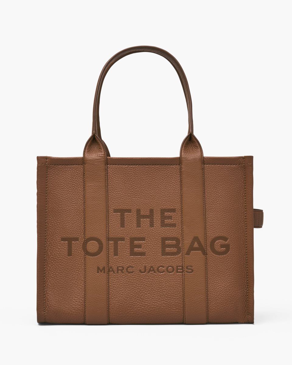 The Tote Bag Marc Jacobs The Leather Large Tote Bag Femme Argan Oil | 407YTDHKU