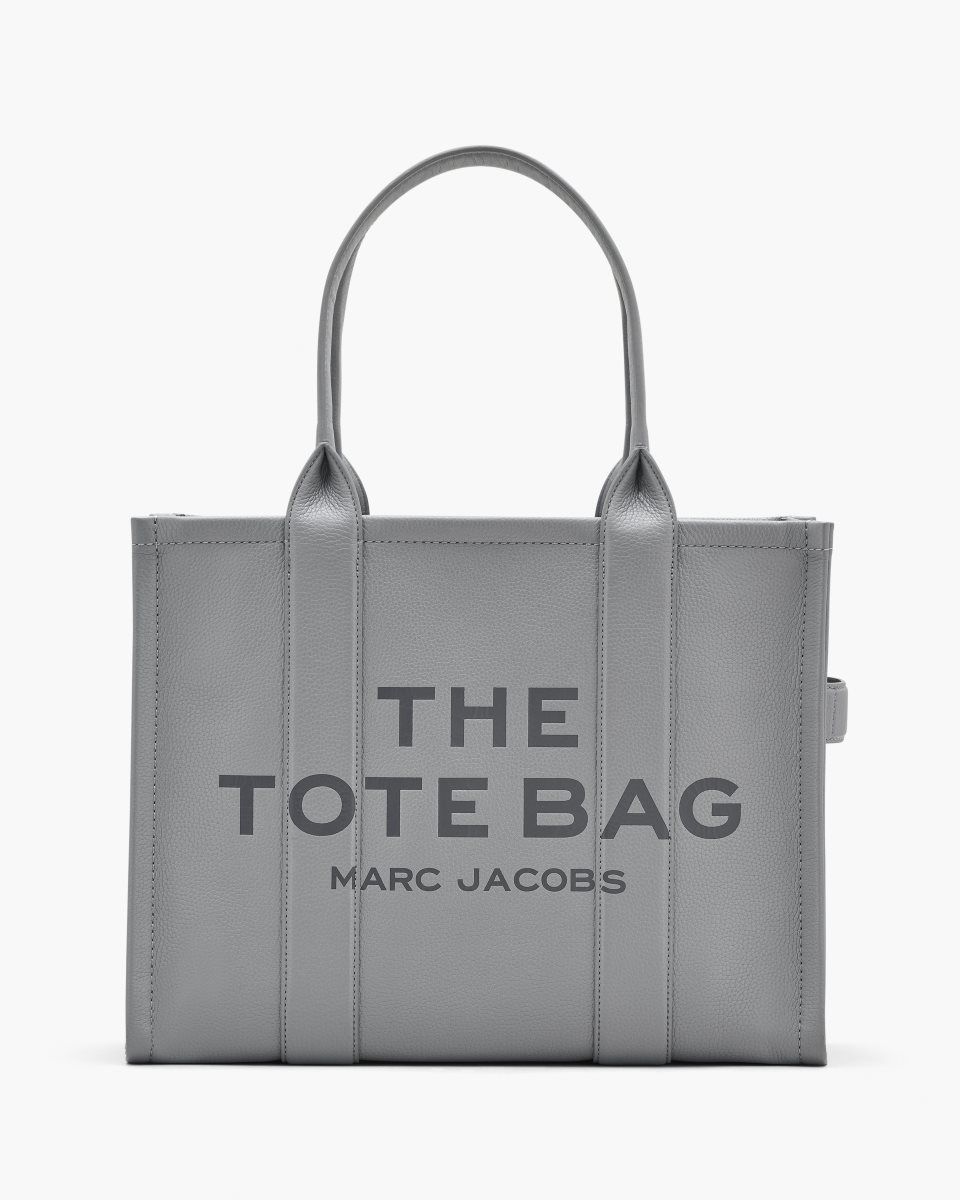 The Tote Bag Marc Jacobs The Leather Large Tote Bag Femme Grise | 150TSYBMP
