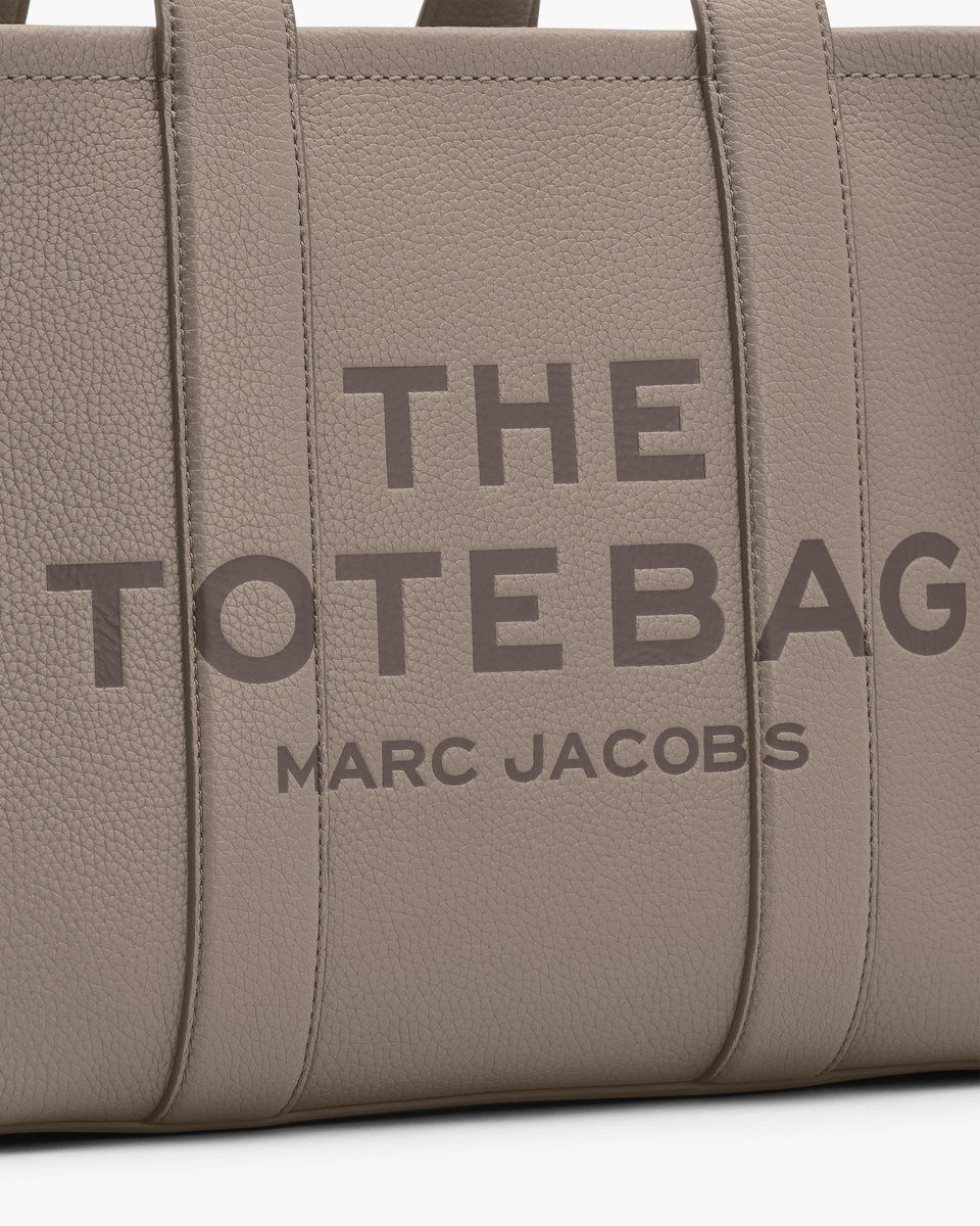 The Tote Bag Marc Jacobs The Leather Medium Tote Bag Femme Cement | 031XRDCUN