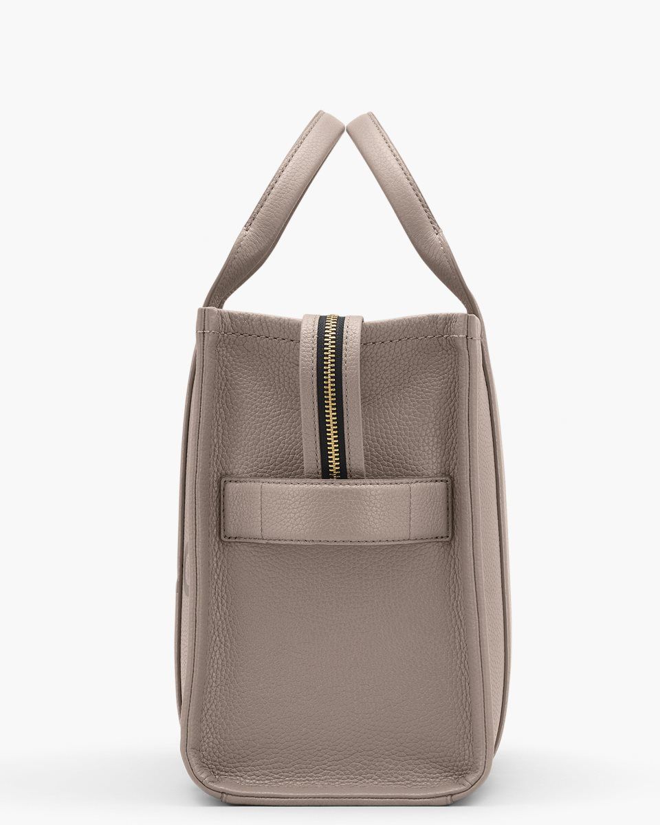 The Tote Bag Marc Jacobs The Leather Medium Tote Bag Femme Cement | 031XRDCUN