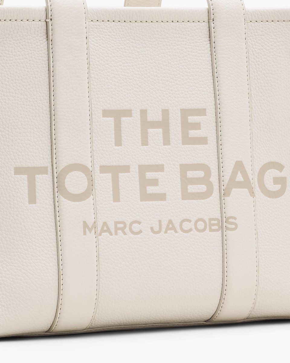 The Tote Bag Marc Jacobs The Leather Medium Tote Bag Femme Argent | 354ETJMHI