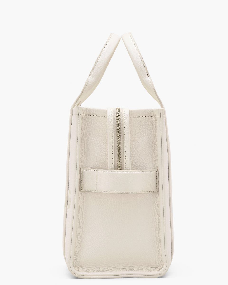 The Tote Bag Marc Jacobs The Leather Medium Tote Bag Femme Argent | 354ETJMHI