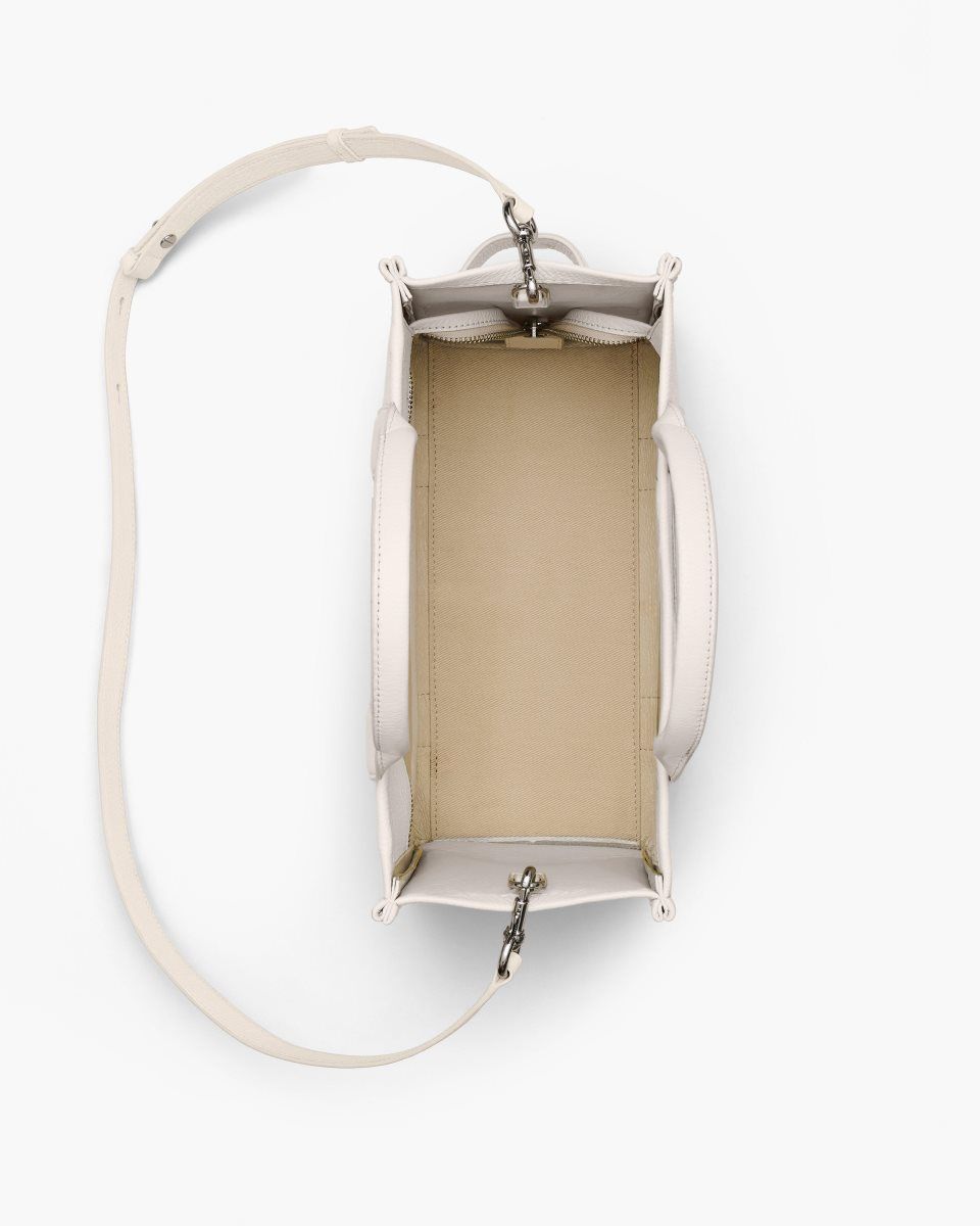 The Tote Bag Marc Jacobs The Leather Medium Tote Bag Femme Argent | 354ETJMHI