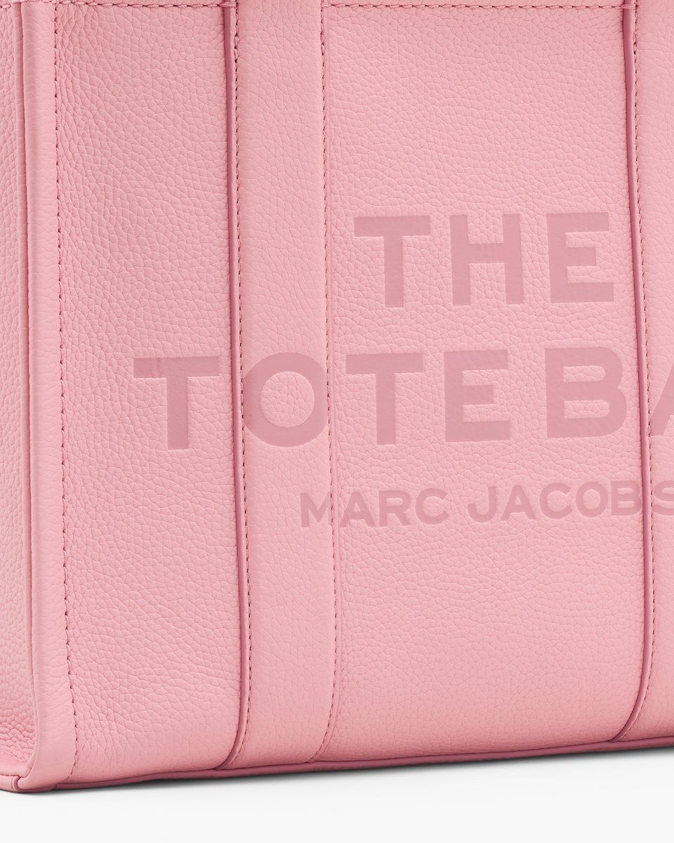 The Tote Bag Marc Jacobs The Leather Medium Tote Bag Femme Rose | 473SUVYNP