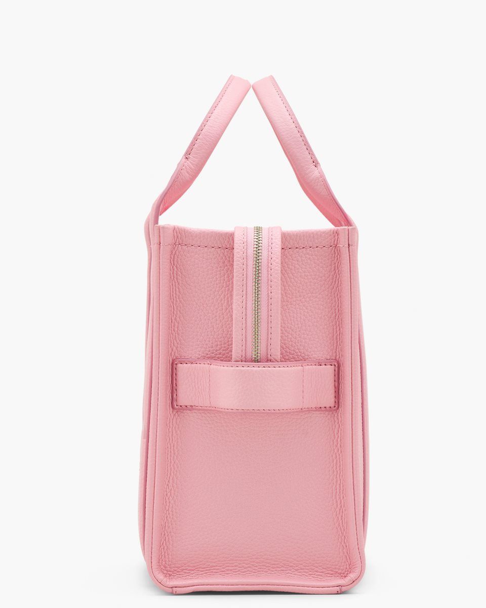 The Tote Bag Marc Jacobs The Leather Medium Tote Bag Femme Rose | 473SUVYNP