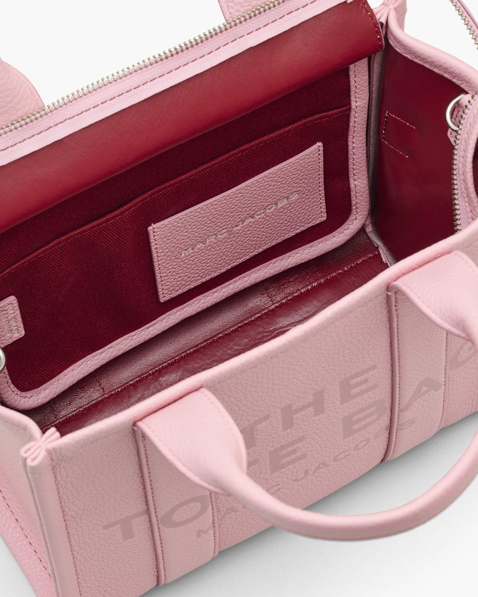 The Tote Bag Marc Jacobs The Leather Medium Tote Bag Femme Rose | 473SUVYNP