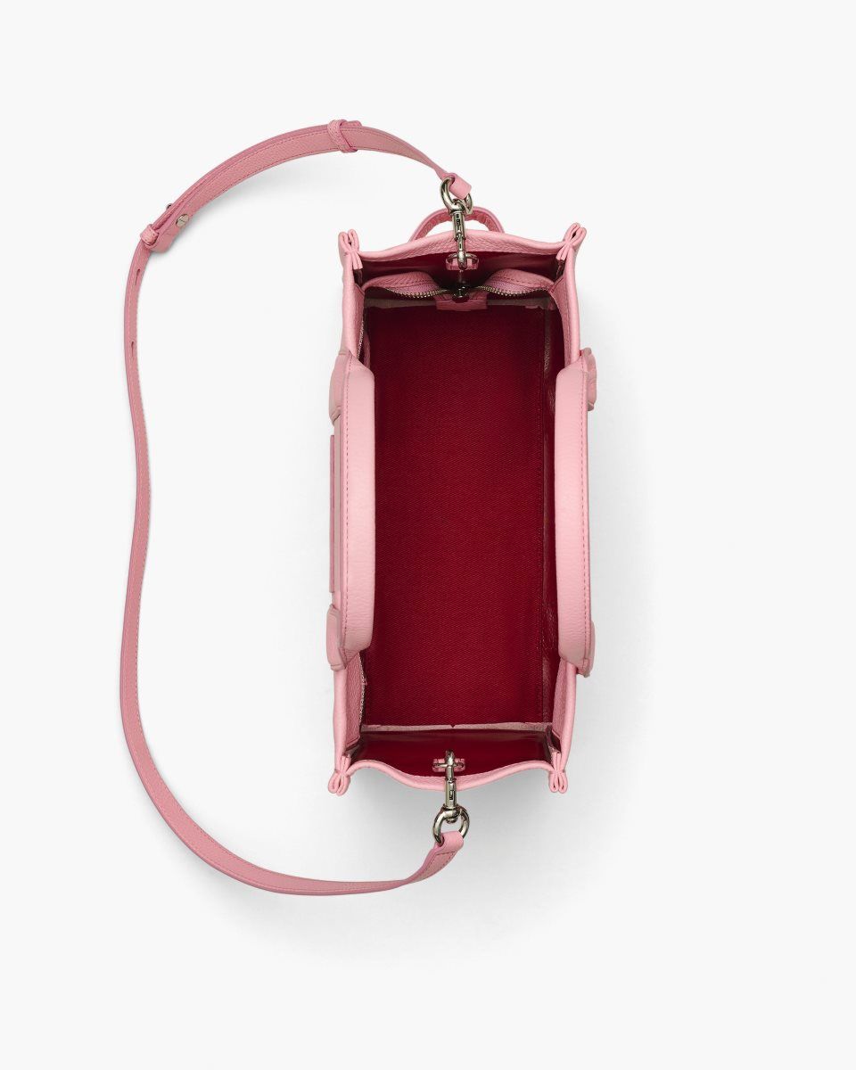 The Tote Bag Marc Jacobs The Leather Medium Tote Bag Femme Rose | 473SUVYNP