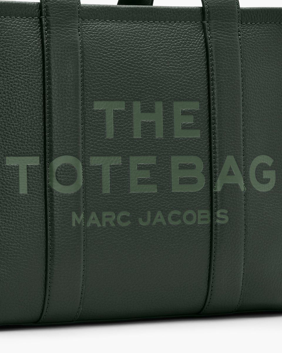 The Tote Bag Marc Jacobs The Leather Medium Tote Bag Femme Vert Foncé | 634LCKJGY