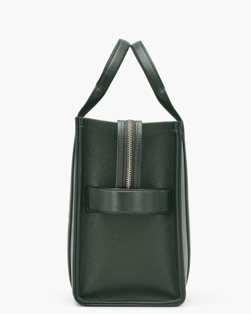 The Tote Bag Marc Jacobs The Leather Medium Tote Bag Femme Vert Foncé | 634LCKJGY
