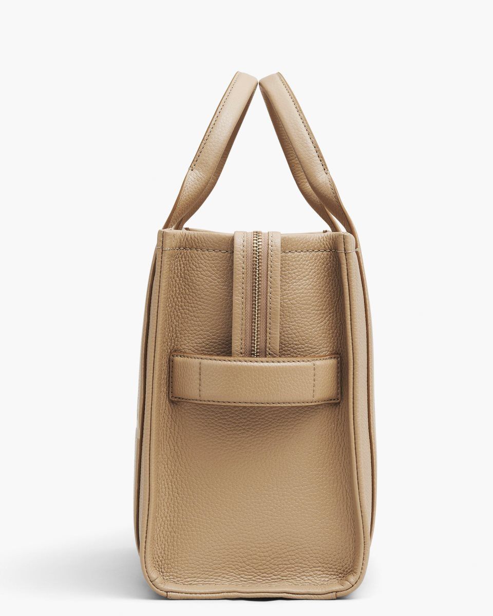 The Tote Bag Marc Jacobs The Leather Medium Tote Bag Femme Marron | 635XPHZWJ