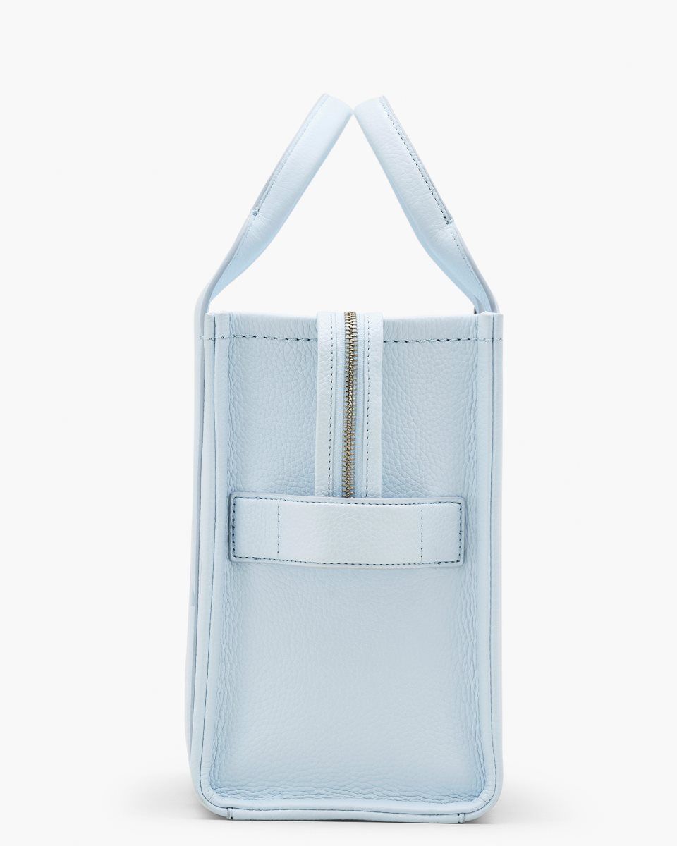 The Tote Bag Marc Jacobs The Leather Medium Tote Bag Femme Bleu | 085ARTFIQ