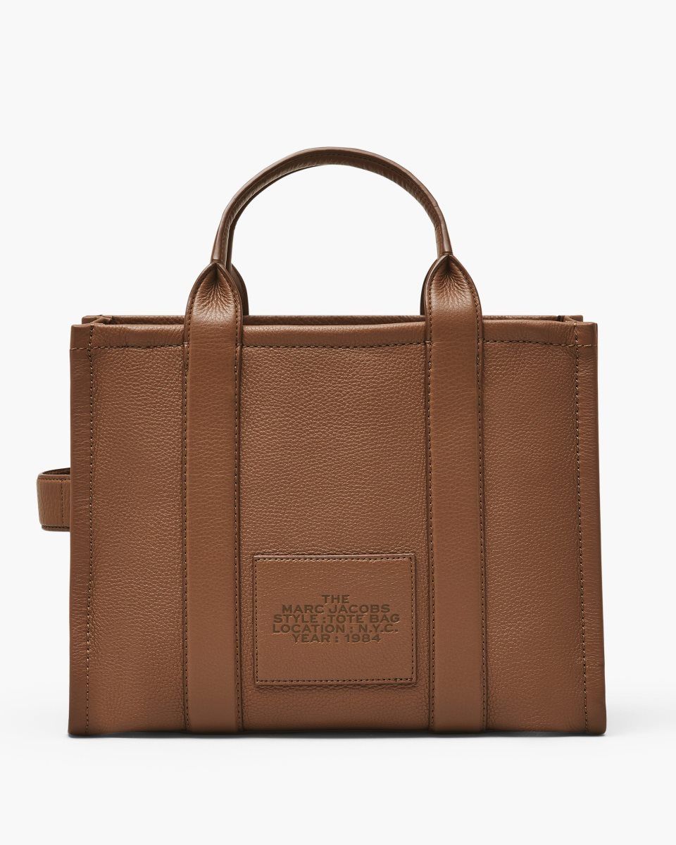 The Tote Bag Marc Jacobs The Leather Medium Tote Bag Femme Argan Oil | 813HNWJFL