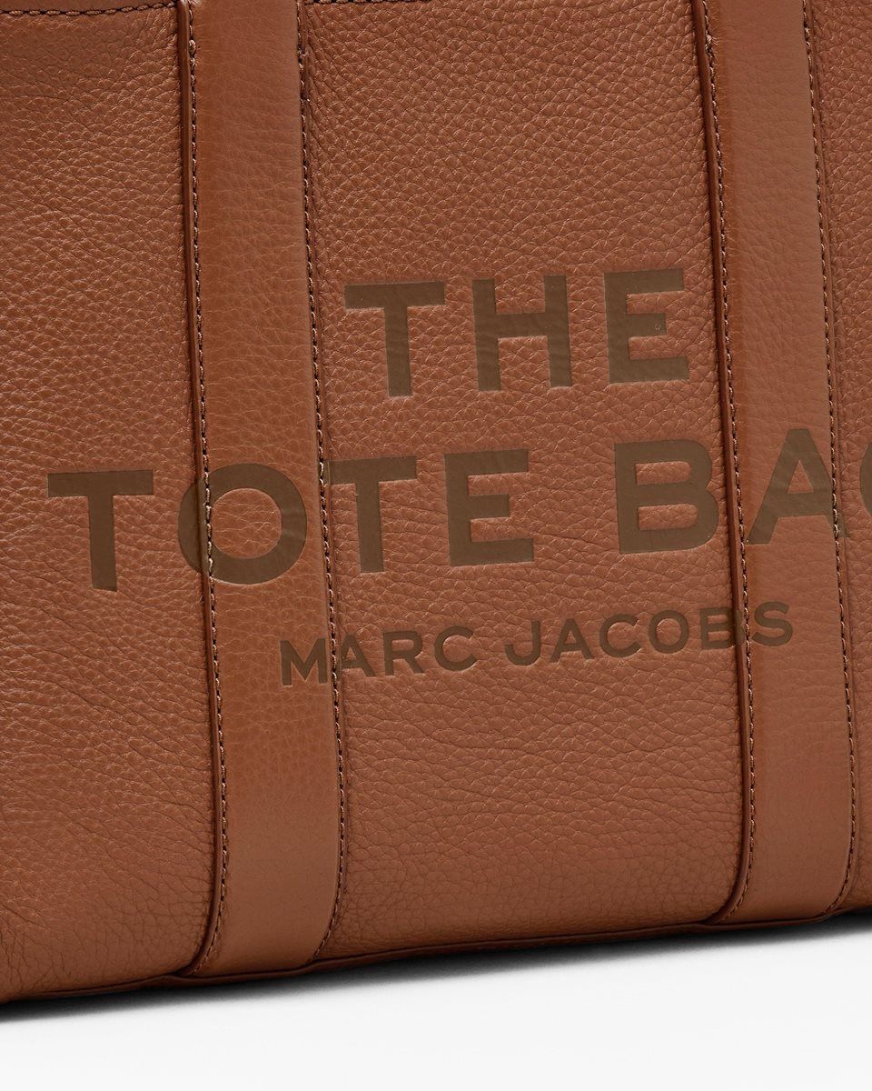 The Tote Bag Marc Jacobs The Leather Medium Tote Bag Femme Argan Oil | 813HNWJFL