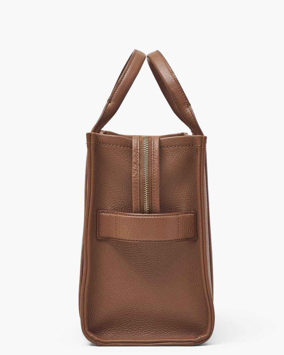 The Tote Bag Marc Jacobs The Leather Medium Tote Bag Femme Argan Oil | 813HNWJFL