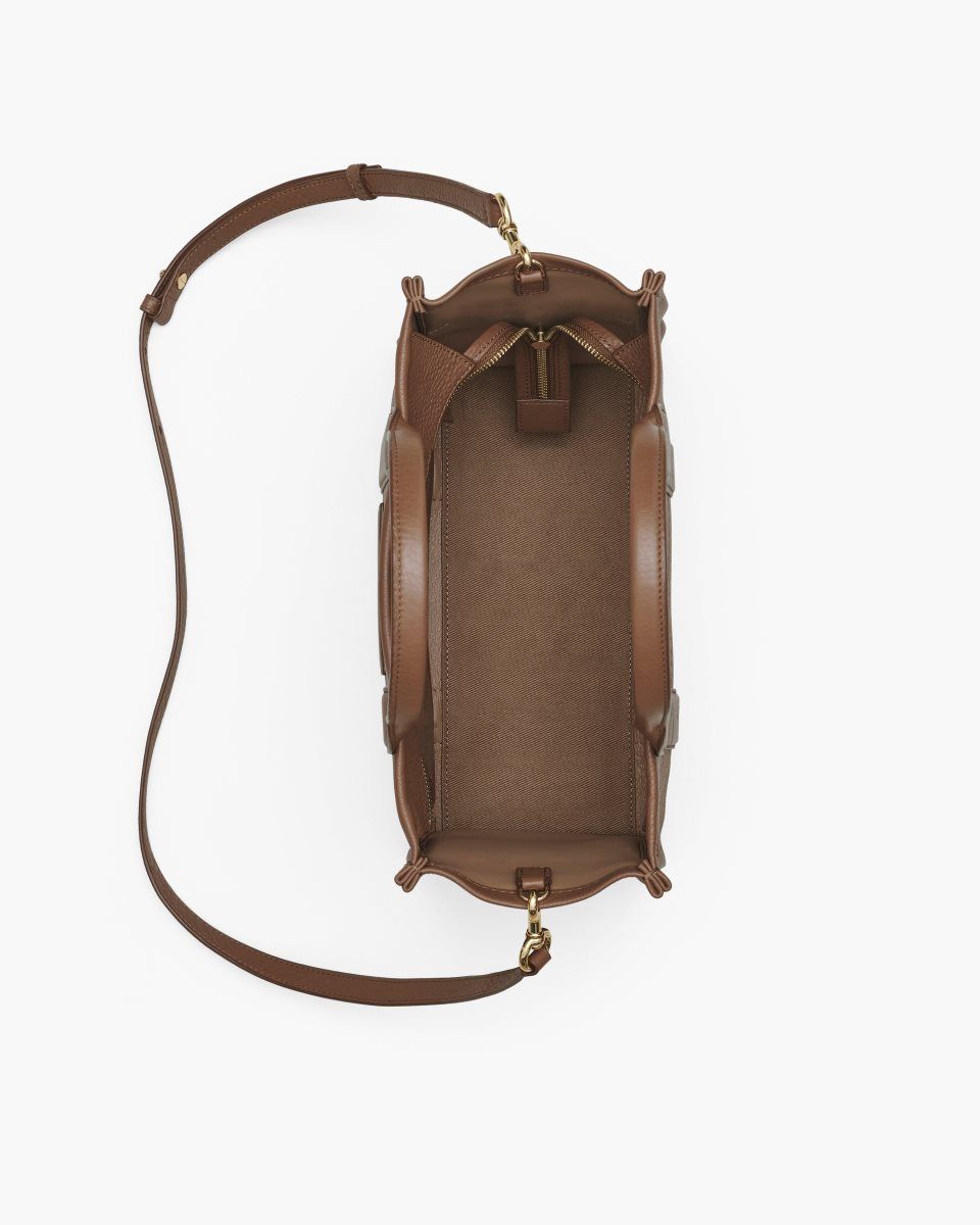 The Tote Bag Marc Jacobs The Leather Medium Tote Bag Femme Argan Oil | 813HNWJFL