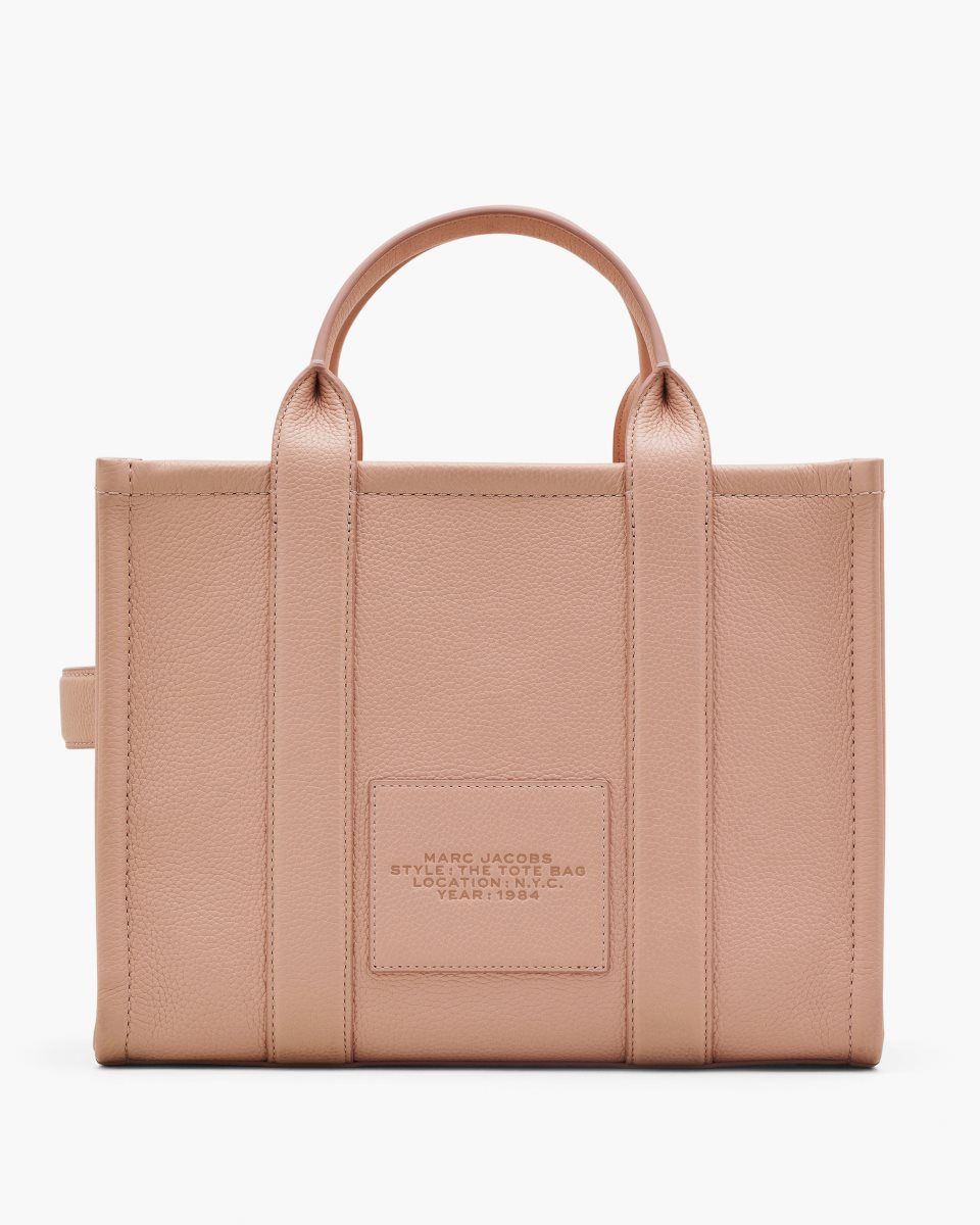 The Tote Bag Marc Jacobs The Leather Medium Tote Bag Femme Rose | 829OZXCTA