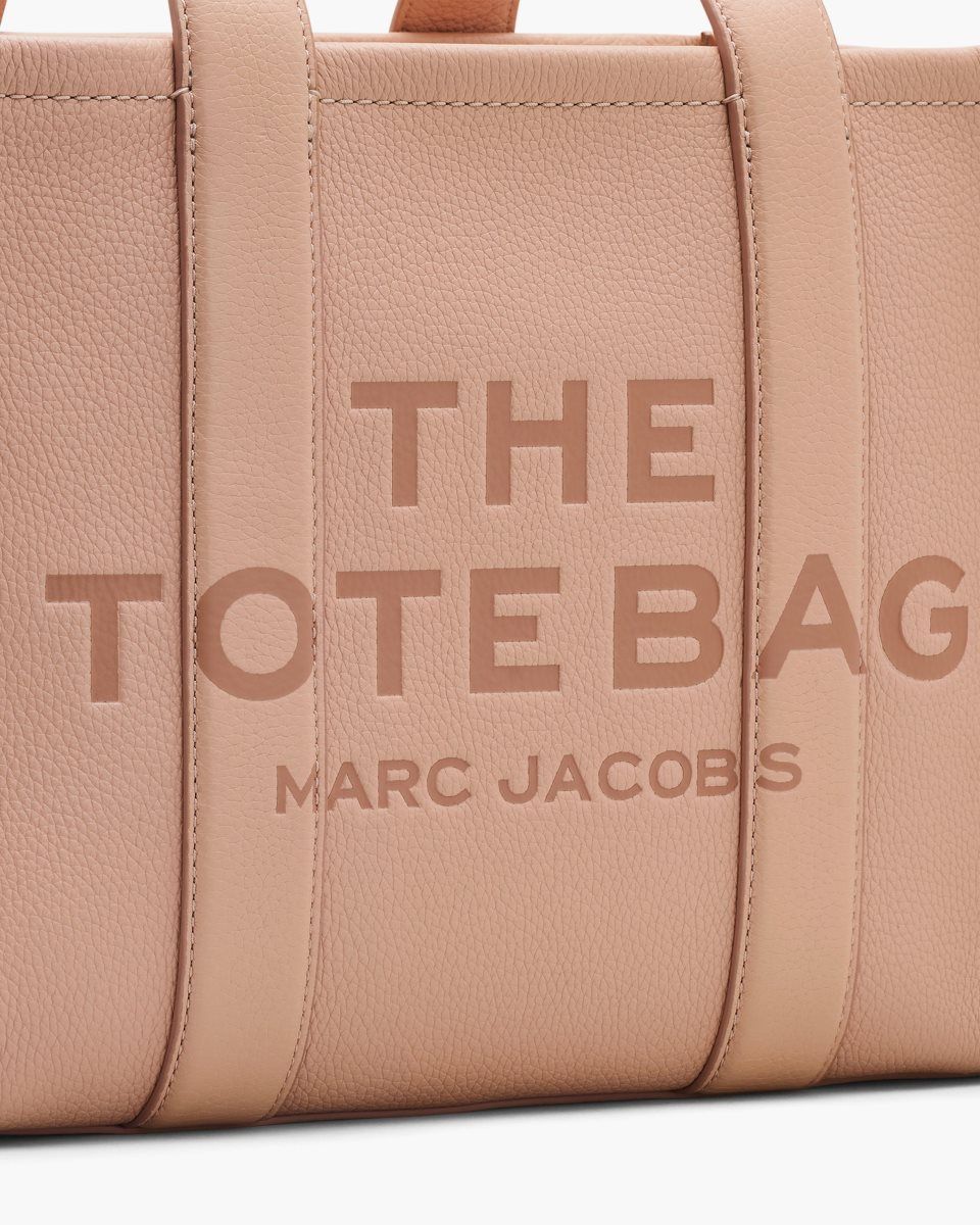 The Tote Bag Marc Jacobs The Leather Medium Tote Bag Femme Rose | 829OZXCTA