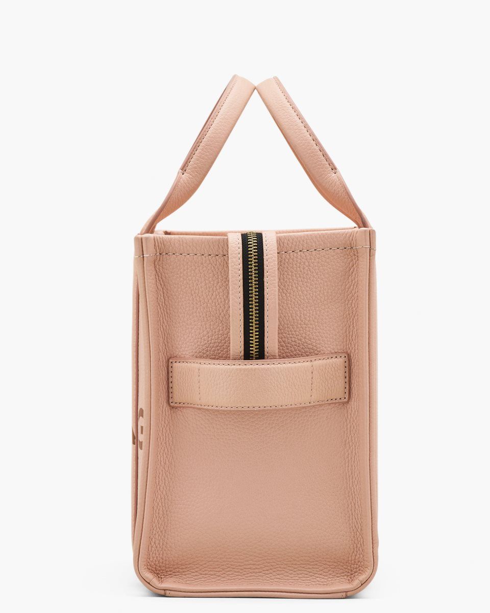 The Tote Bag Marc Jacobs The Leather Medium Tote Bag Femme Rose | 829OZXCTA