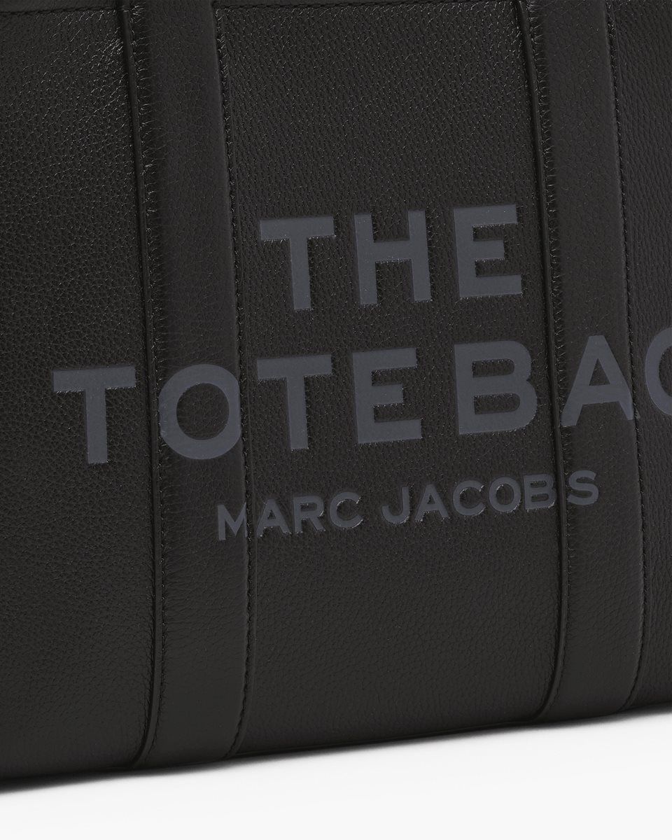 The Tote Bag Marc Jacobs The Leather Medium Tote Bag Femme Noir | 842VMACUB