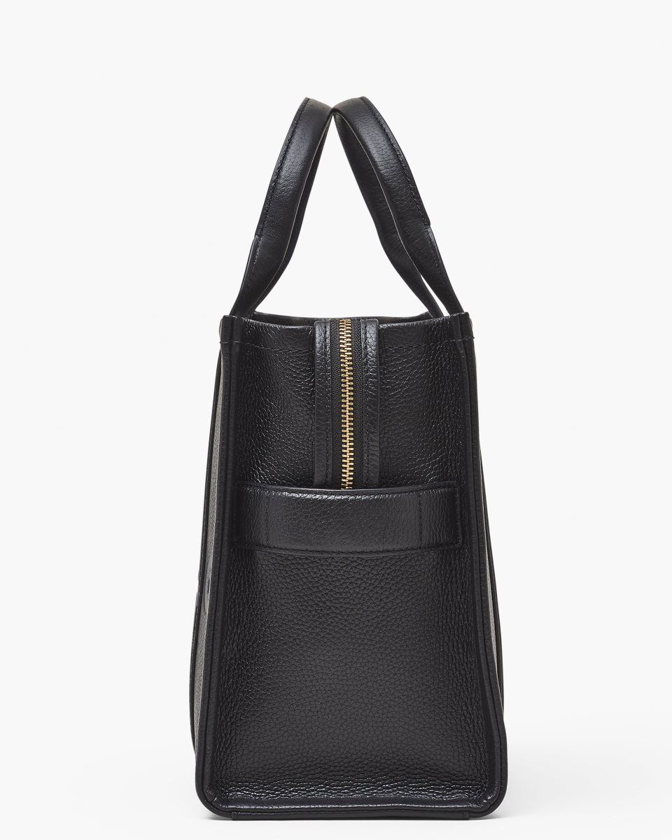 The Tote Bag Marc Jacobs The Leather Medium Tote Bag Femme Noir | 842VMACUB
