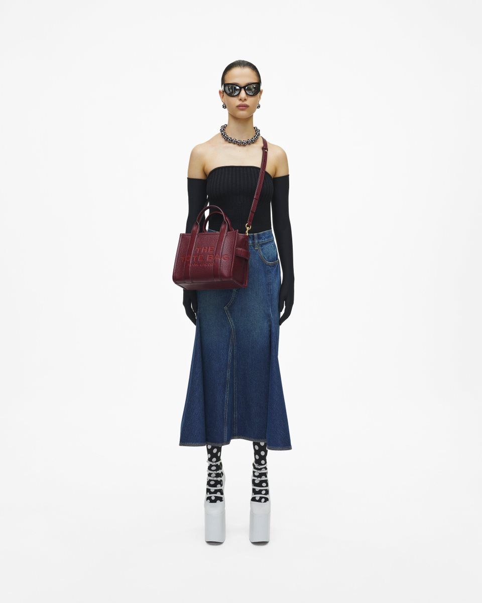 The Tote Bag Marc Jacobs The Leather Small Tote Bag Femme Rose | 364IAYRDB