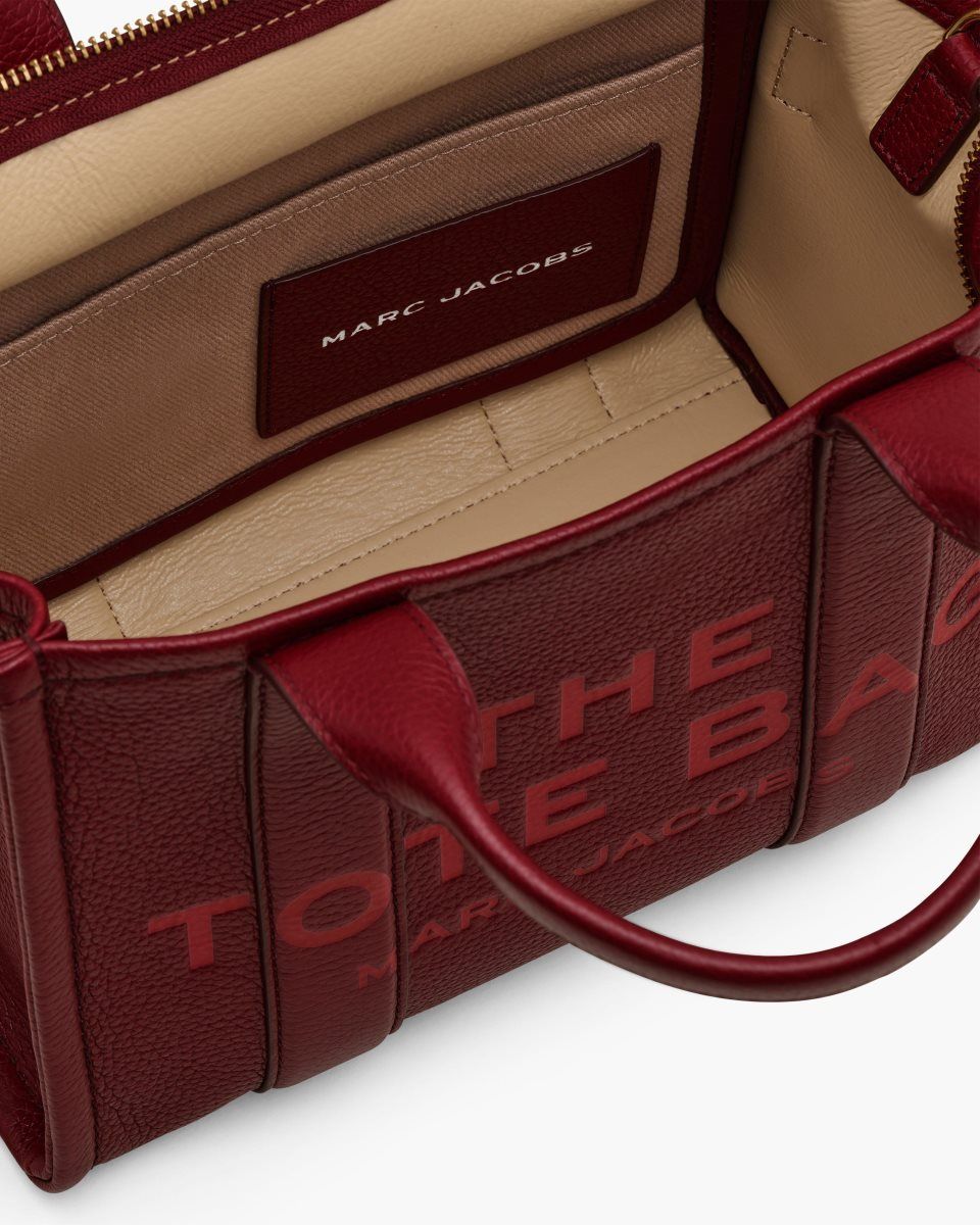 The Tote Bag Marc Jacobs The Leather Small Tote Bag Femme Rose | 364IAYRDB