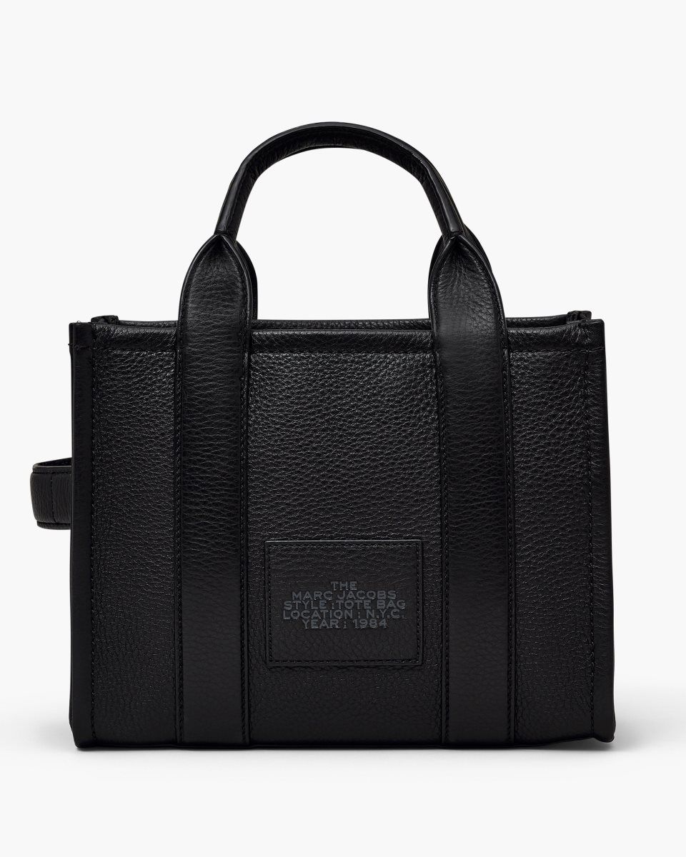 The Tote Bag Marc Jacobs The Leather Small Tote Bag Femme Noir | 527OMFUWR