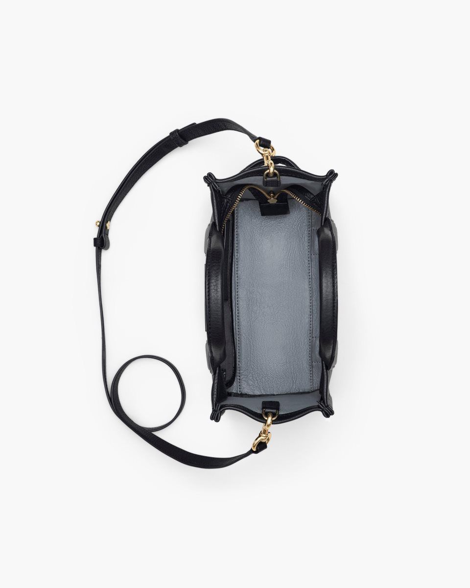 The Tote Bag Marc Jacobs The Leather Small Tote Bag Femme Noir | 527OMFUWR