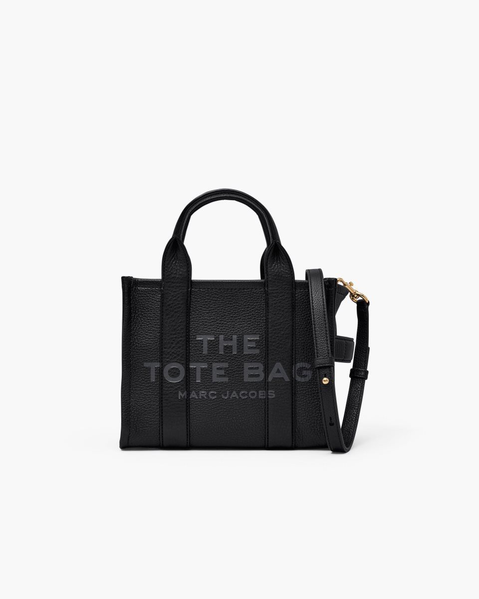The Tote Bag Marc Jacobs The Leather Small Tote Bag Femme Noir | 527OMFUWR
