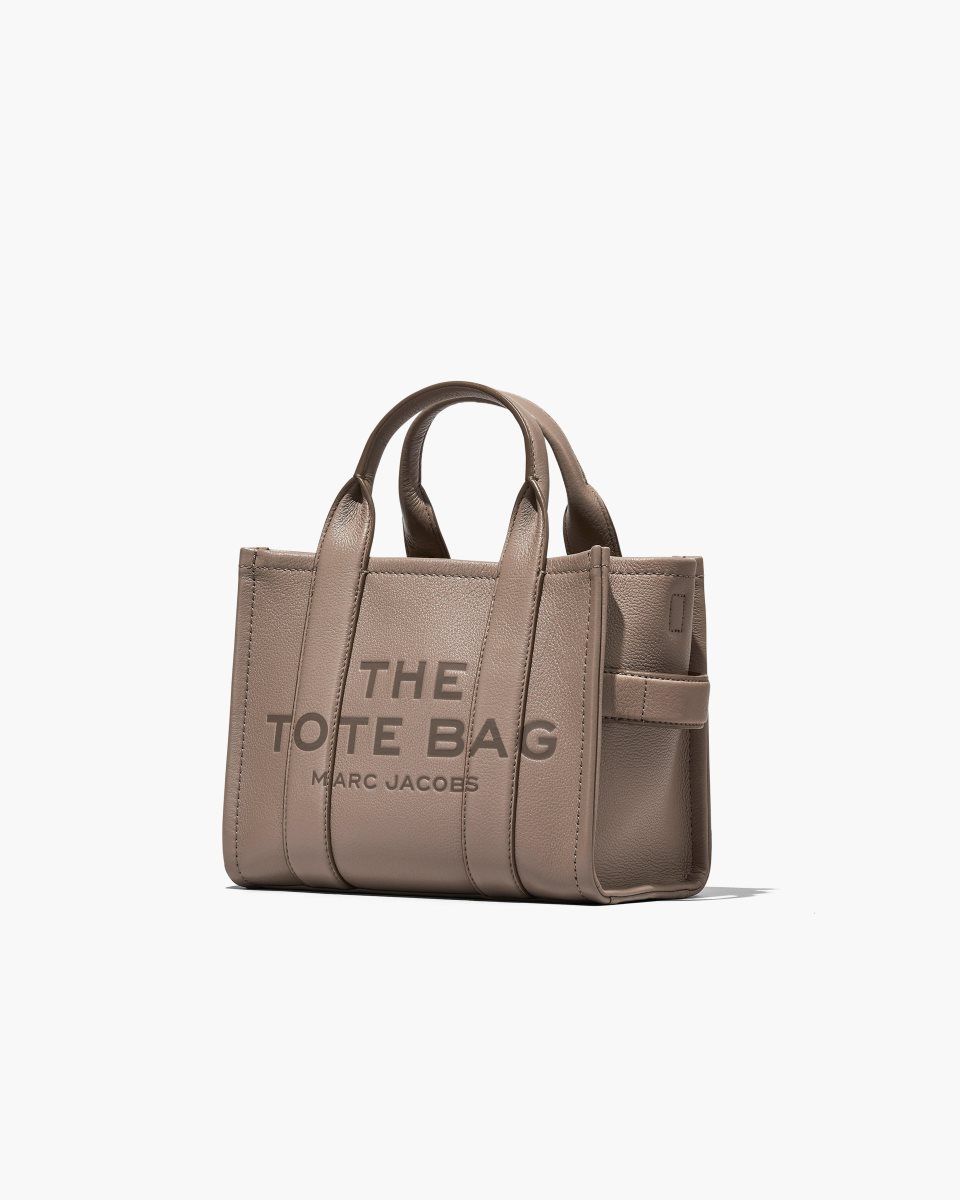 The Tote Bag Marc Jacobs The Leather Small Tote Bag Femme Cement | 624GTZHEJ