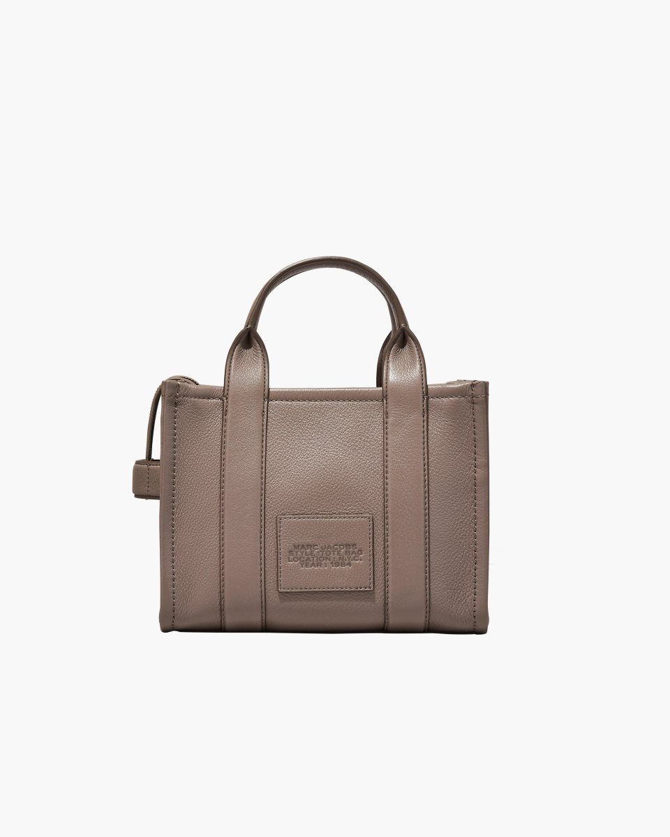 The Tote Bag Marc Jacobs The Leather Small Tote Bag Femme Cement | 624GTZHEJ