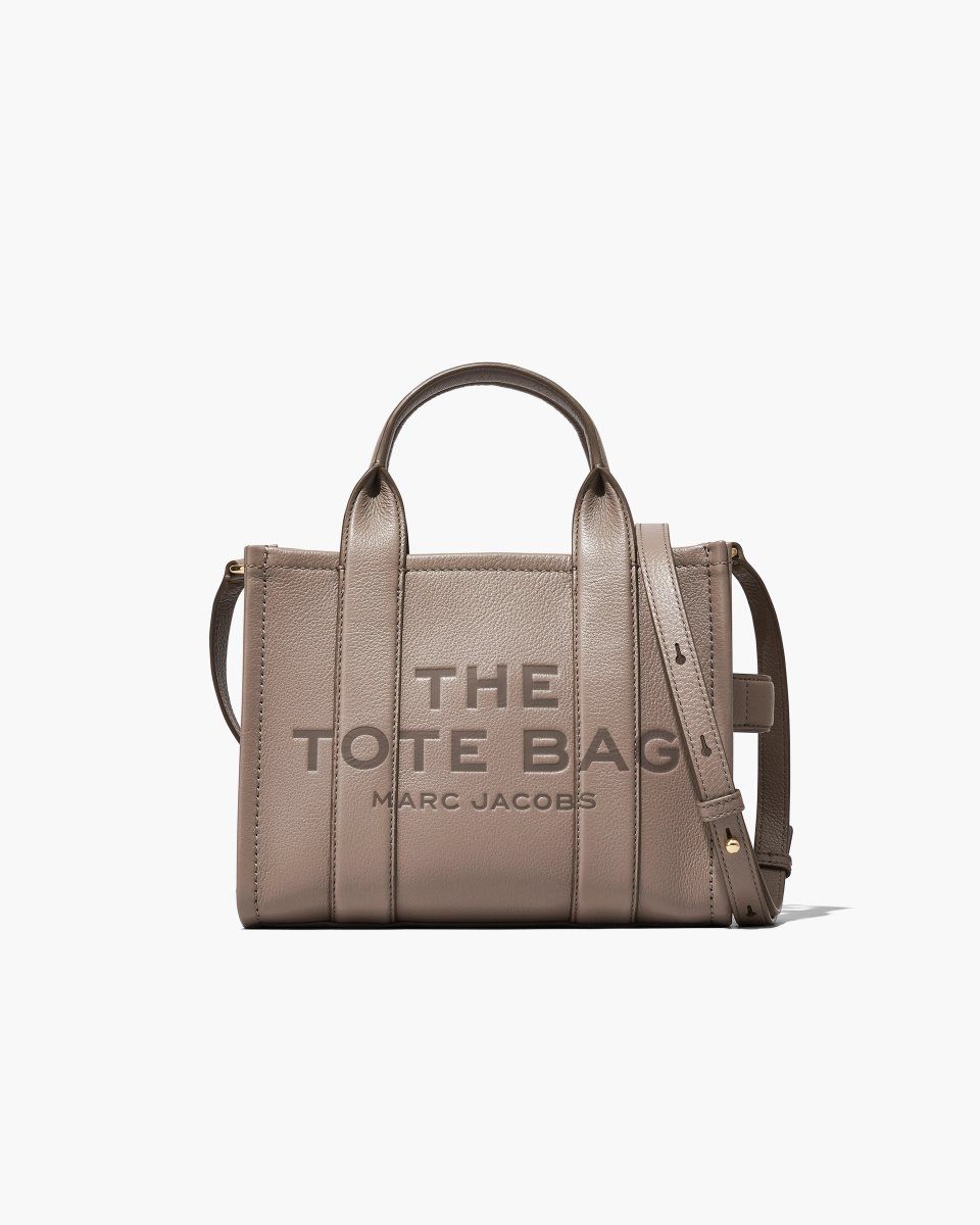 The Tote Bag Marc Jacobs The Leather Small Tote Bag Femme Cement | 624GTZHEJ