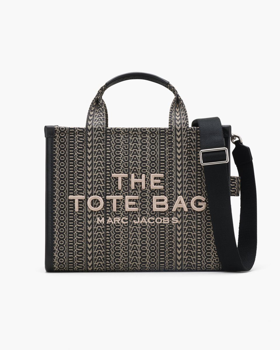 The Tote Bag Marc Jacobs The Monogram Jacquard Medium Tote Bag Femme Beige Multicolore | 813XDGKFP