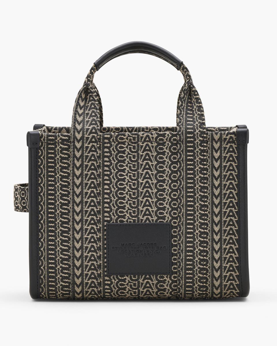 The Tote Bag Marc Jacobs The Monogram Jacquard Small Tote Bag Femme Beige Multicolore | 971VYNPSK