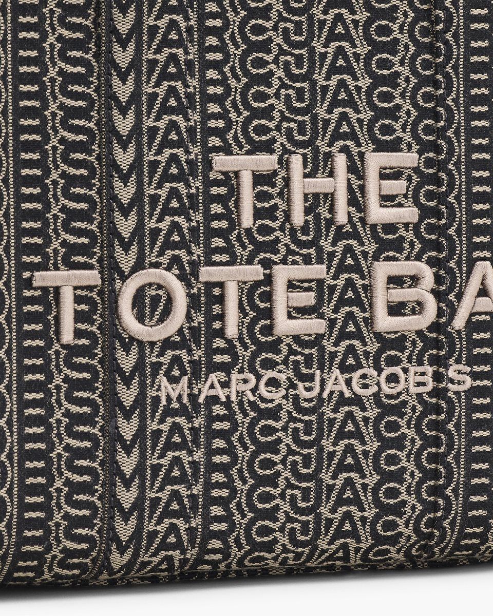 The Tote Bag Marc Jacobs The Monogram Jacquard Small Tote Bag Femme Beige Multicolore | 971VYNPSK