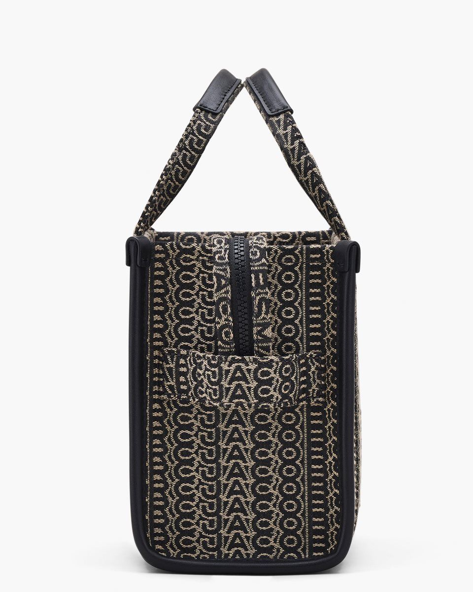 The Tote Bag Marc Jacobs The Monogram Jacquard Small Tote Bag Femme Beige Multicolore | 971VYNPSK