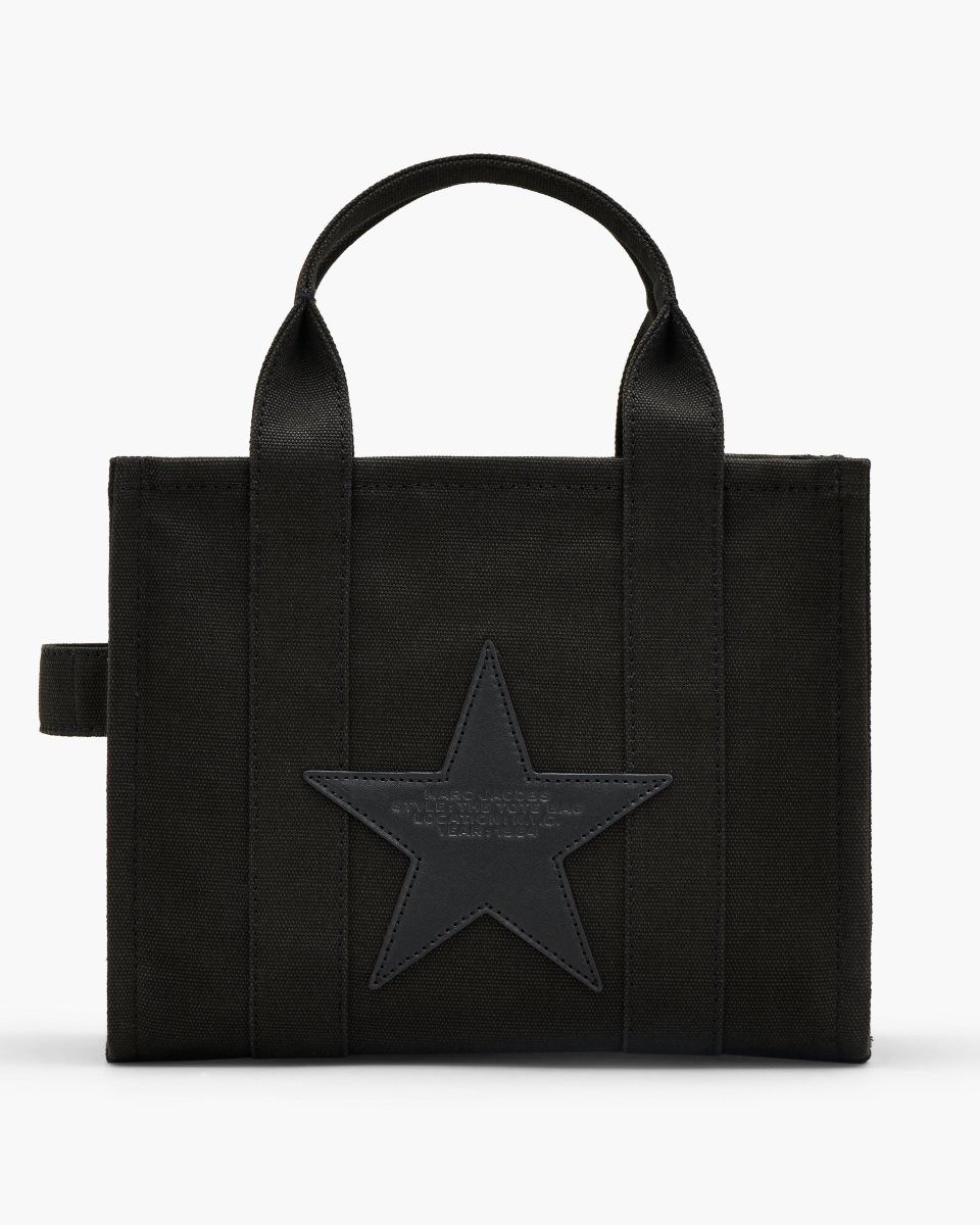 The Tote Bag Marc Jacobs The Star Canvas Small Tote Bag Femme Noir | 419RKOLTP